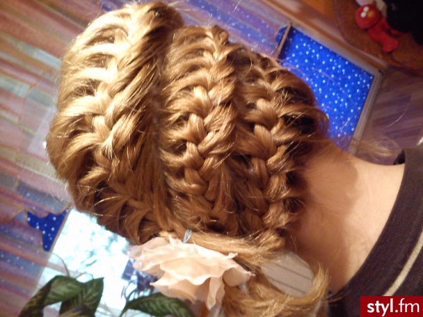 Blond Warkocze Proste z grzywką Wieczorowe Krótkie Fryzury