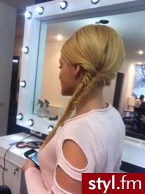 Blond Warkocze Proste Wieczorowe Długie Fryzury