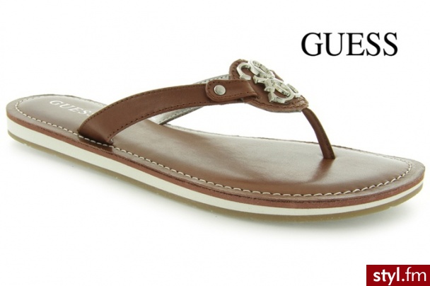 Guess ZOHARA THONG INFRADITO LEATH PAPRI - Klapki Buty Moda