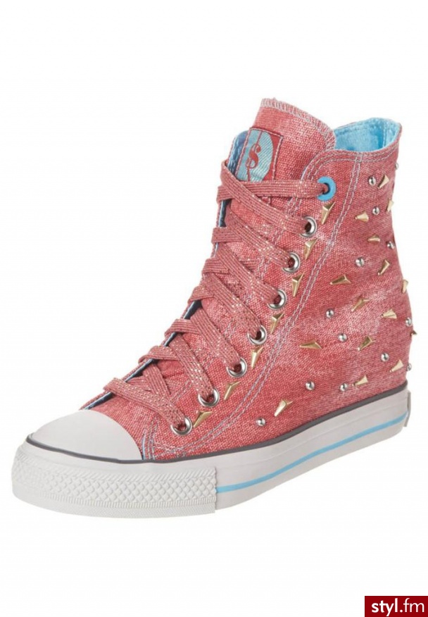 Skechers Daddys Money Botki na koturnie czerwony - Botki Buty Moda