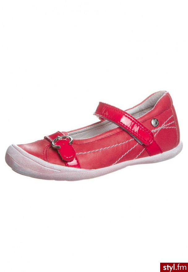 Braqeez Baleriny z zapięciem czerwony 13156 - Balerinki Buty Moda
