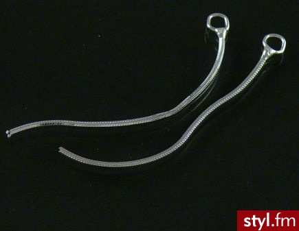 Elementy Srebrne Łańcuszek do kolczyków 4.5cm para - Łańcuszki Biżuteria Moda