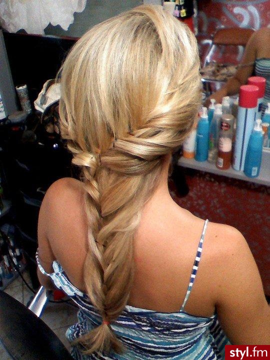 Blond Warkocze Proste Na co dzień Długie Fryzury