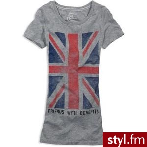 American Eagle AE Women\\\'s British Flag T Tee Heather Grey - Polyvore. Pobrano ze strony: http://www.polyvore.com/american_eagle_ae_womens_british/thing?id=15294473 - Pozostałe Ciuchy Moda