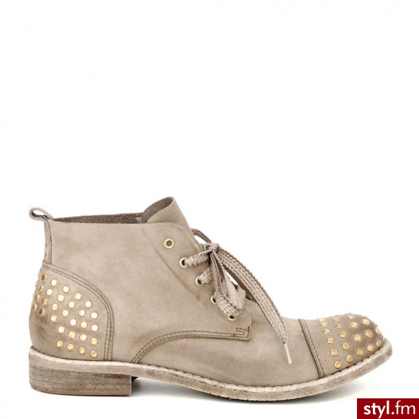 Venezia BOTKI SZNUROWANE ST024 NAB TAU - Botki Buty Moda