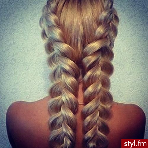 Blond Warkocze Proste Na co dzień Długie Fryzury