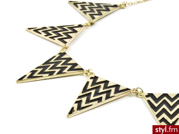 Iloko NASzYJNIK z TRÓJKĄTAMI CzARNY AzTEC - Naszyjniki Biżuteria Moda