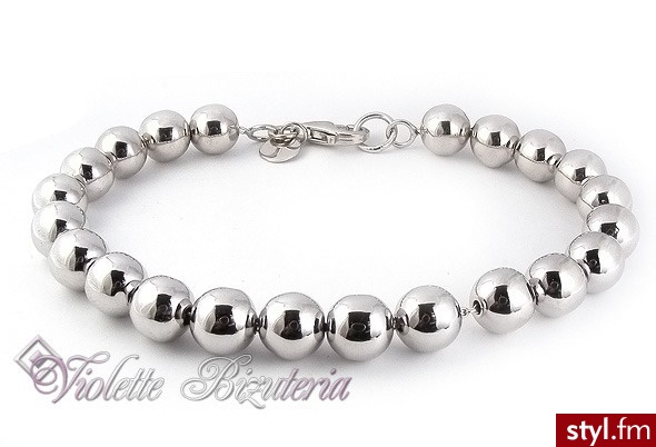 Violette Srebrna brasoletka - srebrne kulki B358 - Bransoletki Biżuteria Moda