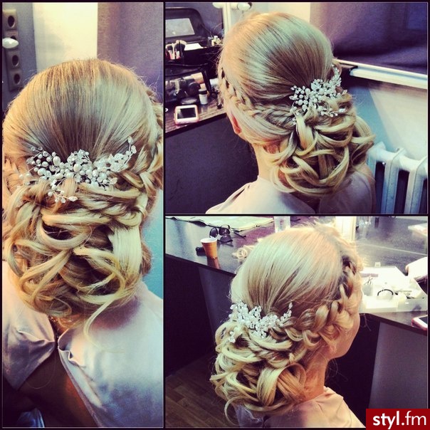 Blond Upięcie Kręcone Ślubne Długie Fryzury