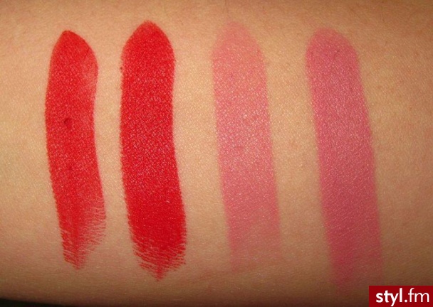 USTA USTA. Revlon Really Red + Pink Pout swatches - Makijaże