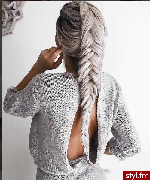 Blond Warkocze Proste Na co dzień Długie Fryzury