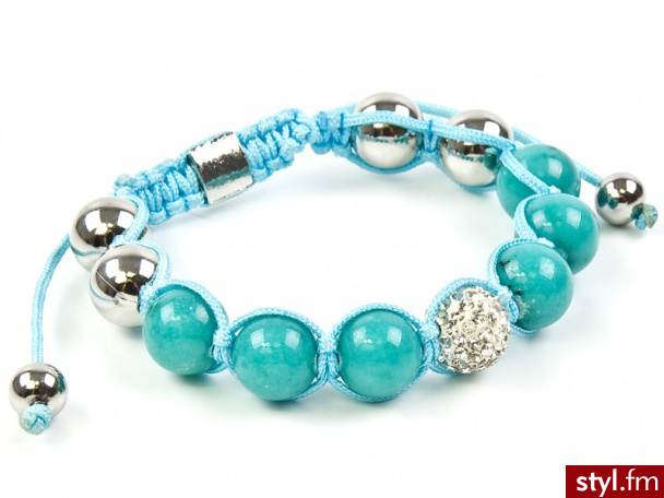 Iloko BRANSOLETKA SHAMBALLA SWAROVSKI ELEMENTS TURKUSOWA - Bransoletki Biżuteria Moda