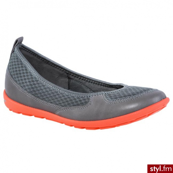 ECCO Baleriny Jab 23753355915 Wild Dove Szary/Czerwony (Wild Dove) - Balerinki Buty Moda