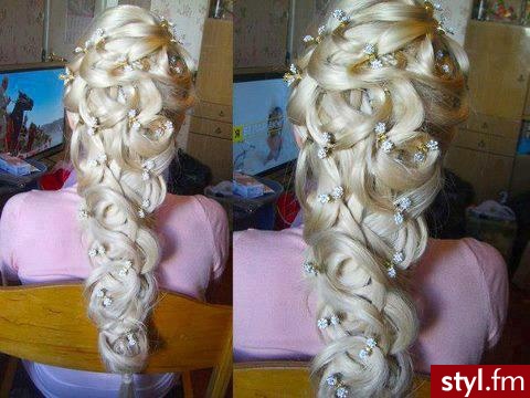 Blond Upięcie Proste Ślubne Długie Fryzury