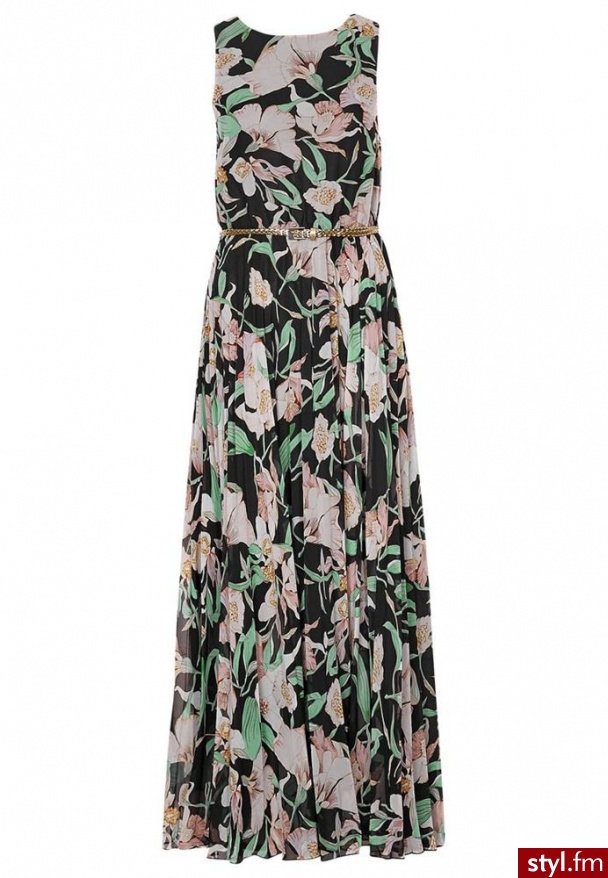 Louche ELECTRA Długa sukienka czarny (ELECTRA FLOWER) - Pozostałe Sukienki Moda