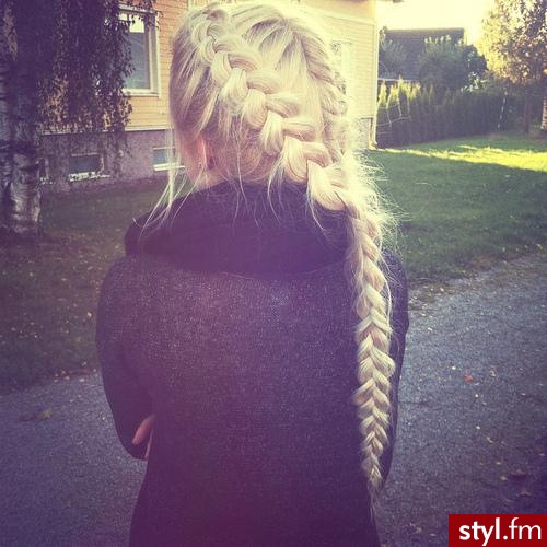 Blond Warkocze Proste Na co dzień Długie Fryzury