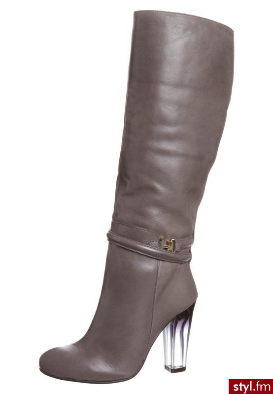 Zalando Collection Kozaki Na Obcasie Szary (Solza) - Kozaki Buty Moda