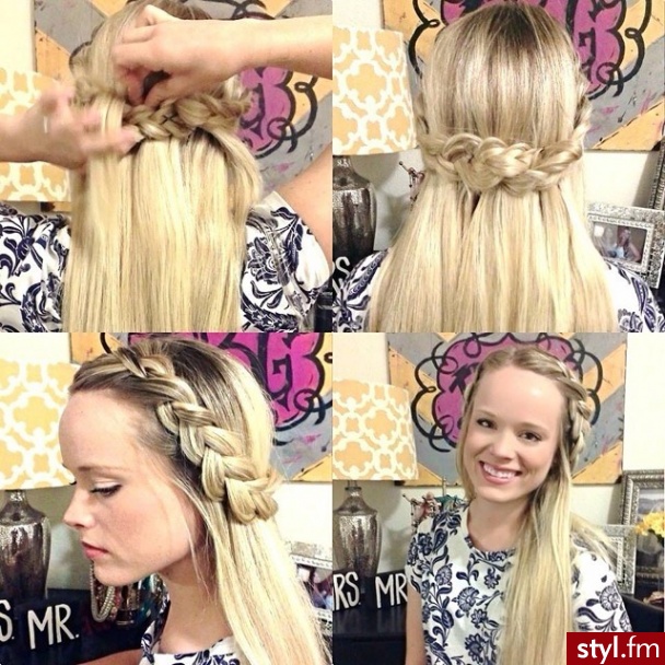Blond Warkocze Proste Na co dzień Długie Fryzury