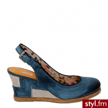 Venezia CZÓŁENKA NA KOTURNIE 935102 BLUAS - Czółenka Buty Moda