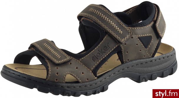 RIEKER SANDAŁY 25063-25 (Brązowy) - Sandały Buty Moda