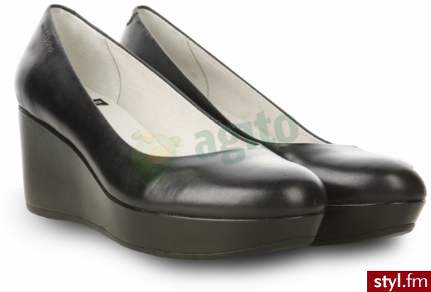 VAGABOND Czółenka yowla na koturnie czarne 908167 - Czółenka Buty Moda