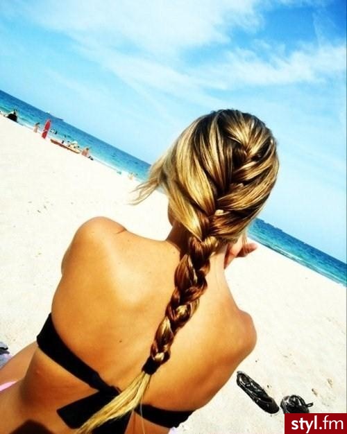 Blond Warkocze Proste Na co dzień Długie Fryzury