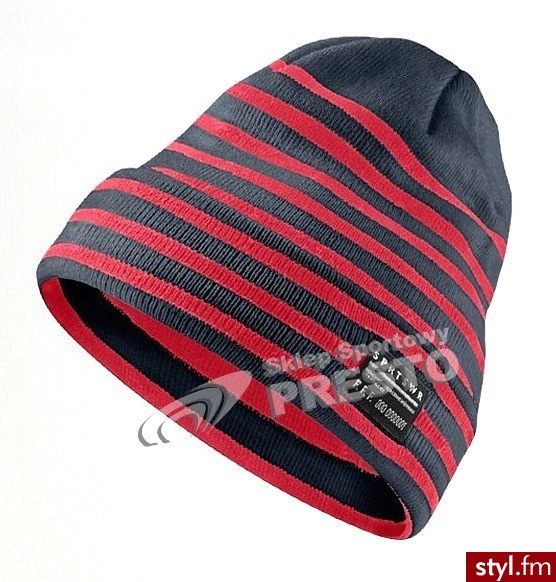 Nike CZAPKA ZIMOWA WOOL BEANIE CZARNO-CZERWONY - Nakrycia głowy Dodatki Moda