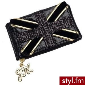 Black & gold Union Jack travel card holder - Polyvore. Pobrano ze strony: http://www.polyvore.com/black_gold_union_jack_travel/thing?id=11332332 - Pozostałe Torebki Moda
