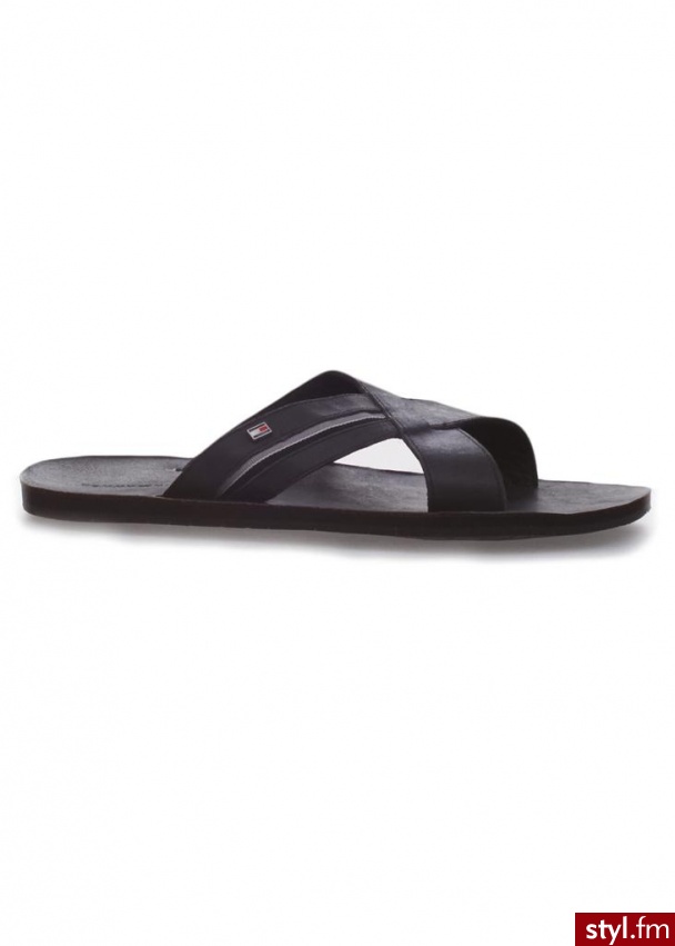 TOMMY HILFIGER Klapki terence 4 czarny - Klapki Buty Moda