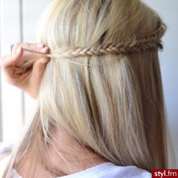 Blond Warkocze Proste Na co dzień Długie Fryzury