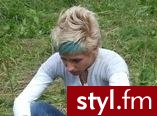 Turkusowa grzywunia farbowana tonerem :) Blond wykonany farbą bez amoniaku :) - Krótkie Fryzury