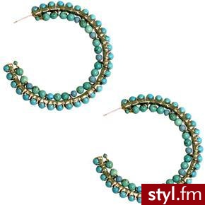 Vivre - Voyage - Discover - Collect - Shop: Viewing product Turquoise Beaded Hoops. Pobrano ze strony: http://www.vivre.com/product/Shop_By_Category/Jewelry/Earrings/Turquoise_Beaded_Hoops - Pozostałe Dodatki Moda