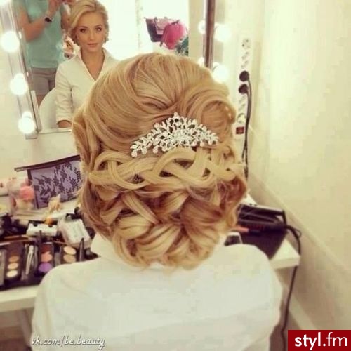 Blond Upięcie Kręcone Ślubne Długie Fryzury