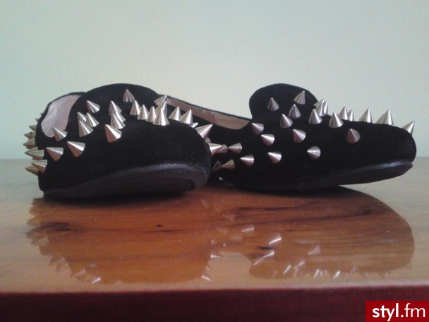 moje nowe studded loafers :) - Balerinki Buty Moda