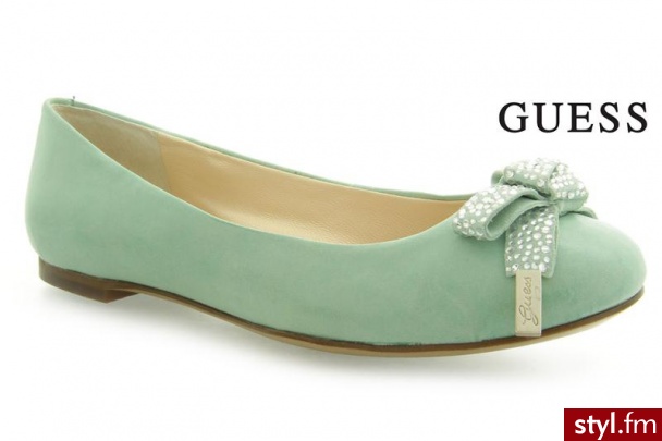 GUESS QASIMA BALLERINA LEATHER LGREE - Balerinki Buty Moda