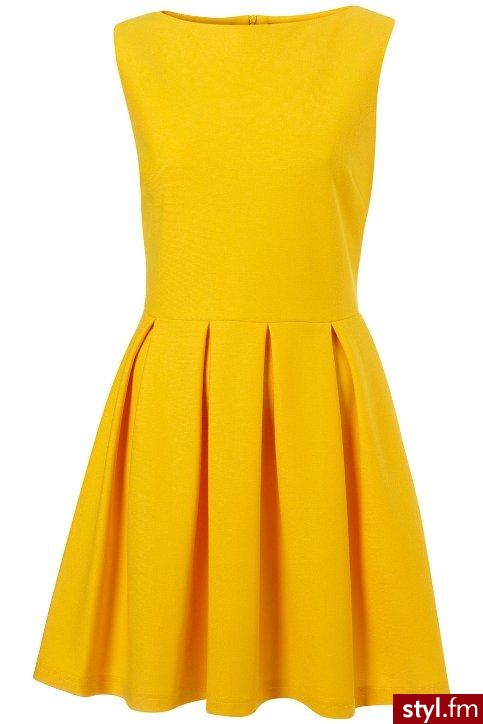 Żółta sukienka - Sukienki Moda