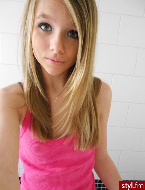 Blond Rozpuszczone Proste z grzywką Na co dzień Średnie Fryzury