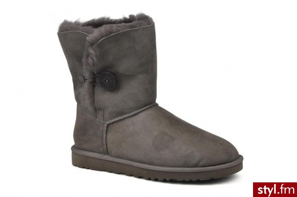 Ugg Australia PÓŁBUTY I BOTKI BAILEY BUTTON BY (SZARY) (Szary) - Botki Buty Moda