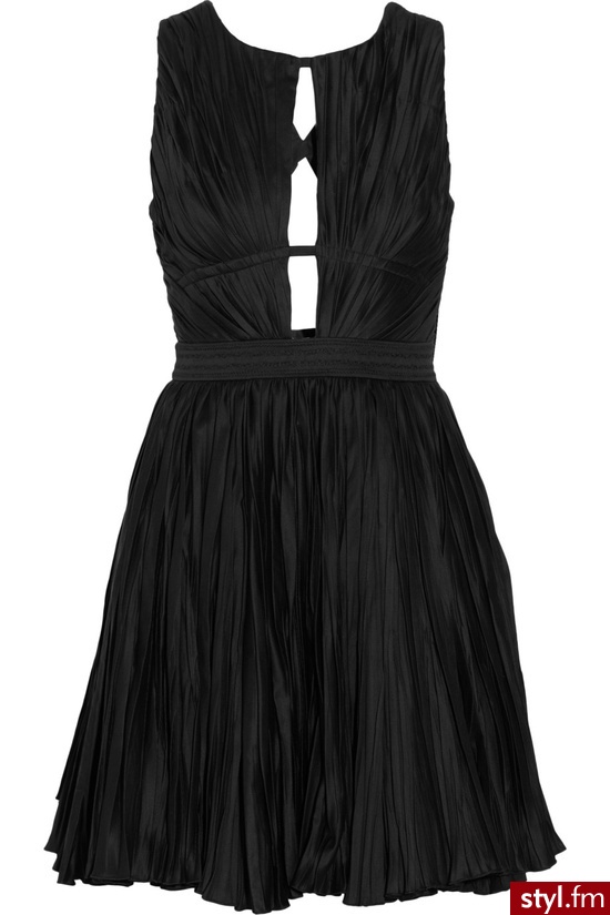 Roberto Cavalli Pleated cotton-blend twill dress - Wieczorowe Sukienki Moda