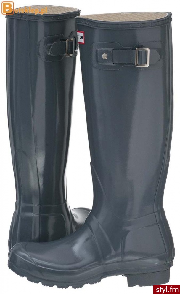 Hunter BUTY ORIGINAL GLOSS GRAPHITE (W23616) - Kalosze Buty Moda