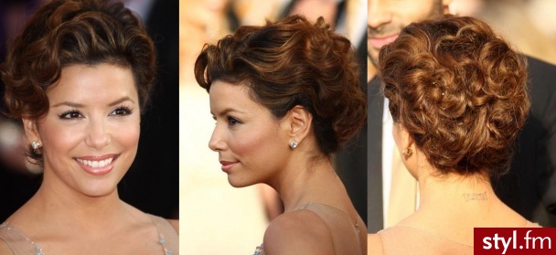 Eva Longoria - Brązowe Upięcie Kręcone Fryzury gwiazd Długie Fryzury