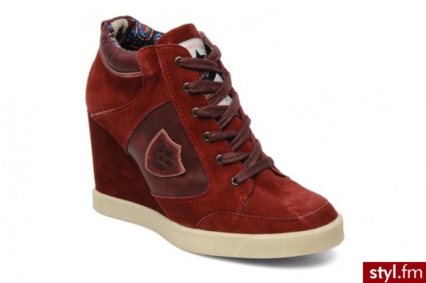 Freeman T. Porter MODNE TENISÓWKI MARIAH BY FREEMAN T. PORTER (Bordowy) - Koturny Buty Moda