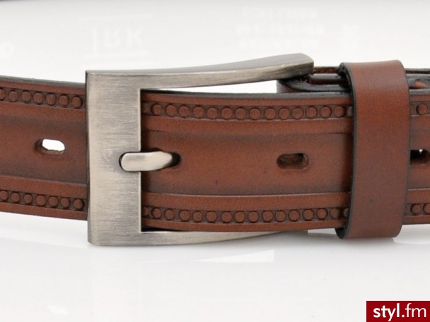TRK Pasek skórzany do garnituru GEL108 brązowy - Paski Dodatki Moda
