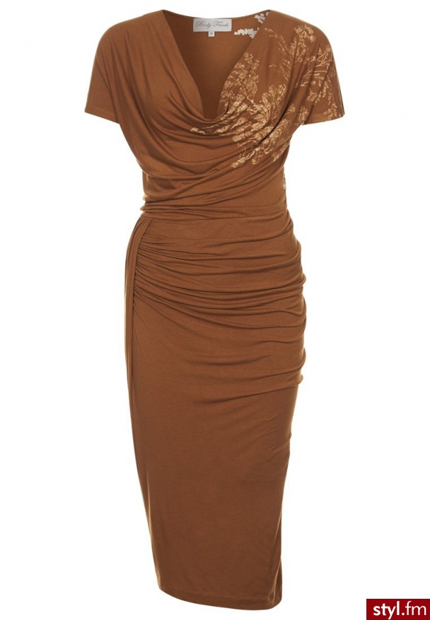 Body Frock CARTIER Sukienka z dżerseju brązowy BF154 - Body Bielizna Moda