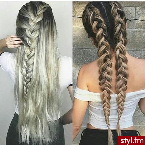 Blond Warkocze Kręcone Na co dzień Długie Fryzury
