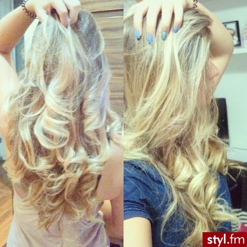 Blond Rozpuszczone Kręcone Na co dzień Długie Fryzury