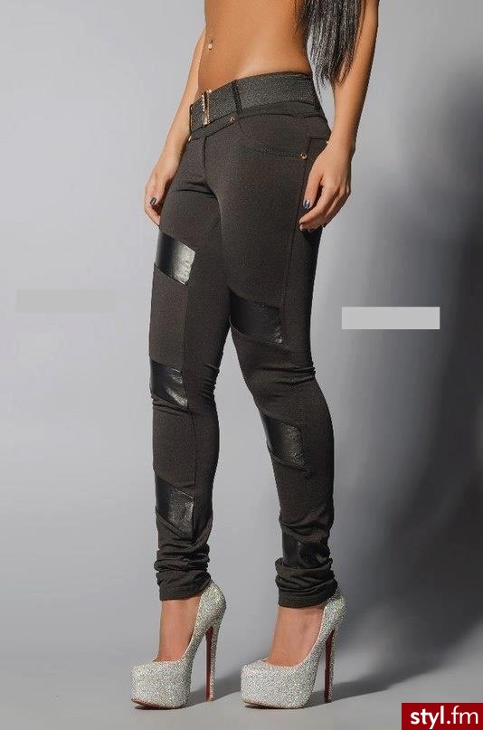 Materiałowe Spodnie Moda