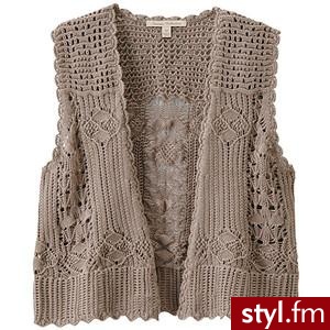 WOMEN Crochet Vest  - UNIQLO UK Online fashion store - Polyvore. Pobrano ze strony: http://www.polyvore.com/women_crochet_vest_uniqlo_uk/thing?id=28789284 - Pozostałe Ciuchy Moda