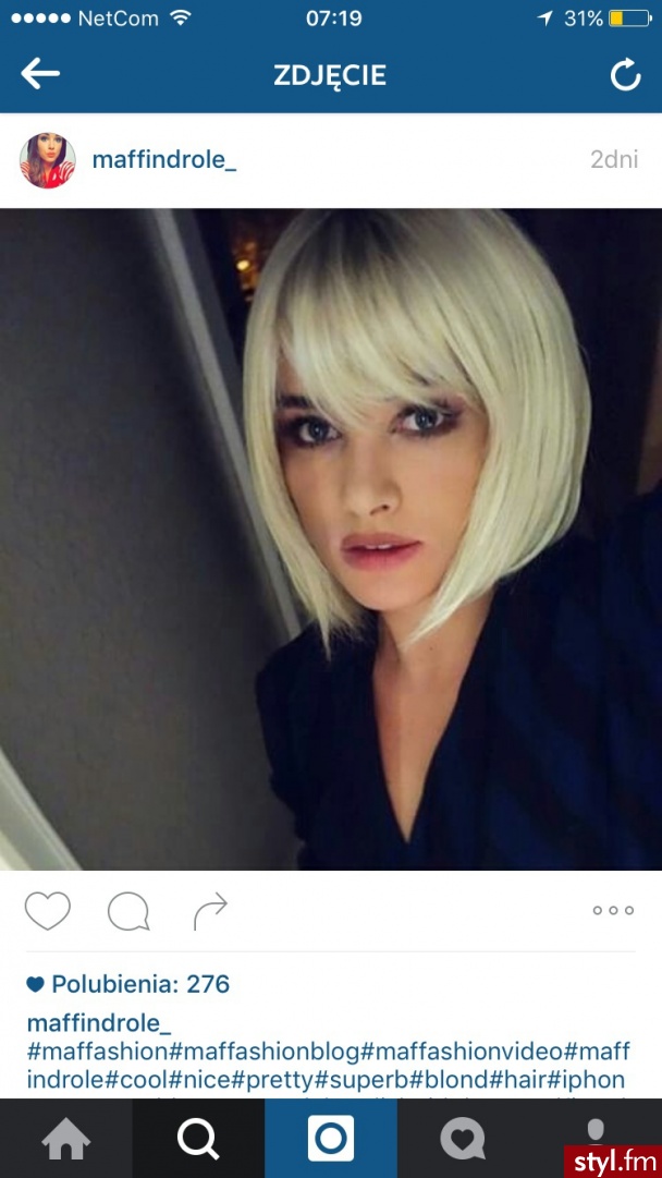 Cudowna najpiękniejsza ❤️❤️ - Blond Rozpuszczone Proste z grzywką Na co dzień Średnie Fryzury