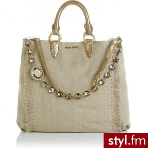 CANVAS TOTE Miu Miu - Polyvore. Pobrano ze strony: http://www.polyvore.com/canvas_tote_miu/thing?id=29313763 - Pozostałe Torebki Moda